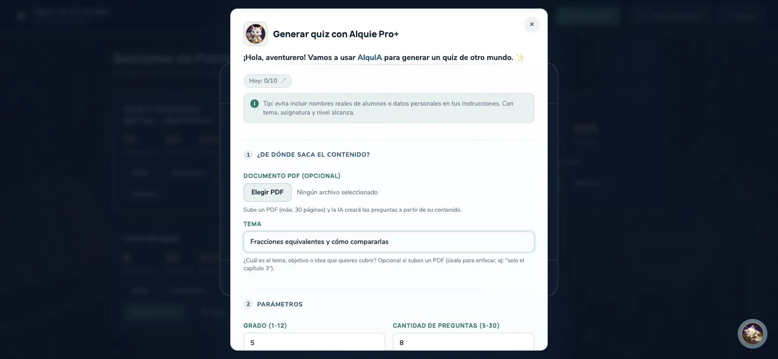 Generador de quizzes con AlquIA